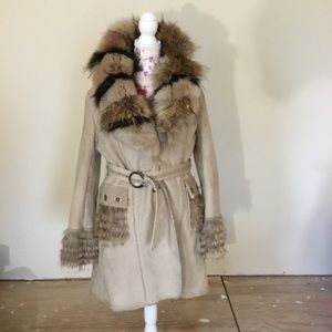 Funky East Fur Collar Trench Coat